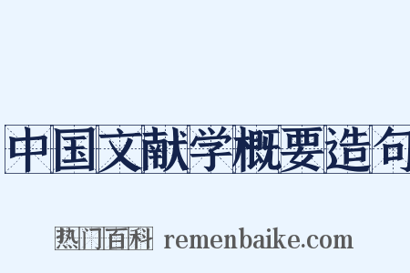 中国文献学概要造句是什么意思的图片